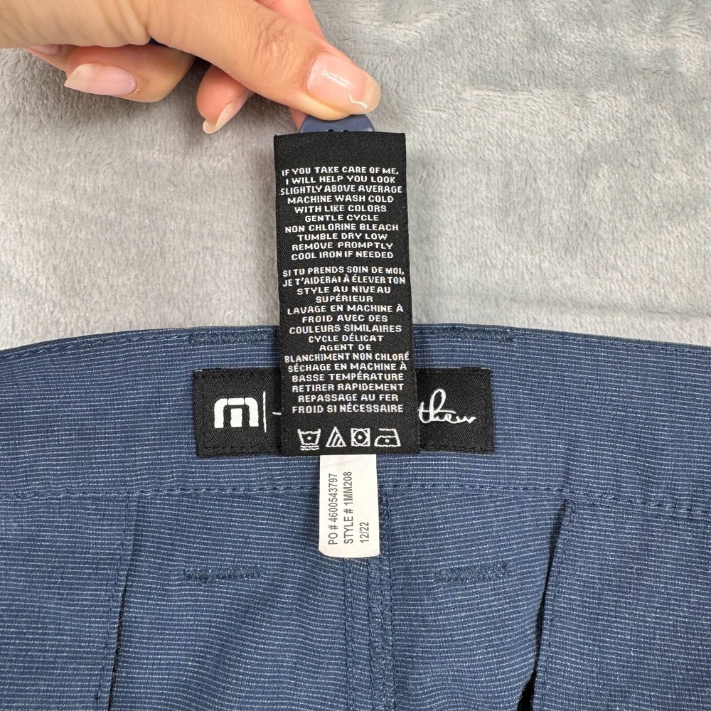 Travis Mathew Salem Slim Tech Shorts Mens 38 Navy Blue Chino Golf Performance - Picture 9 of 10